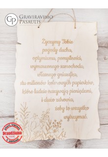 Medinė lentelė "Gimtadienio sveikinimas 6 " 